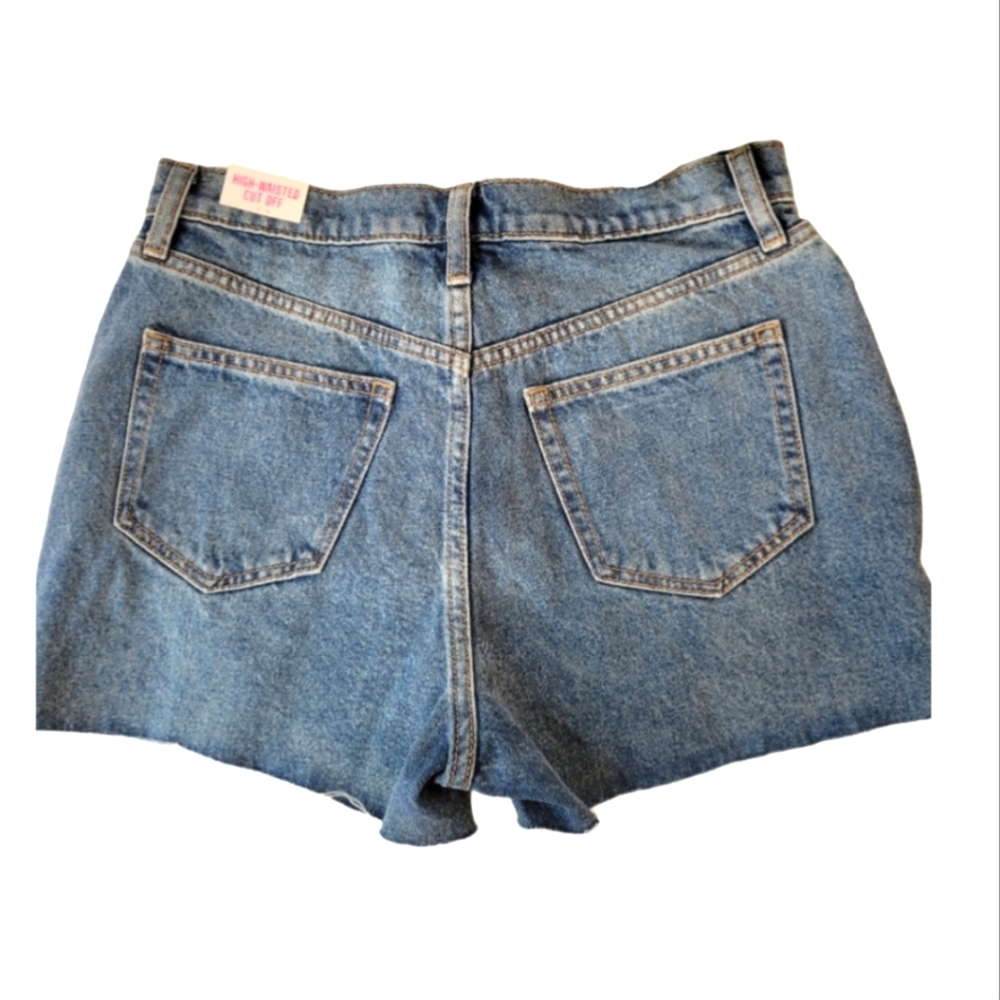 NWT,Victoria's Secret Pink High Waisted Denim cut off shorts size 28